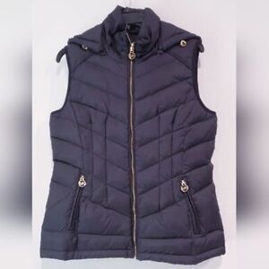Michael Kors navy blue ultra down filled puffer vest - small